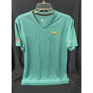 Aguars Nike Teal Sideline Coach Chevron Lock Up Logo V-Neck - A105